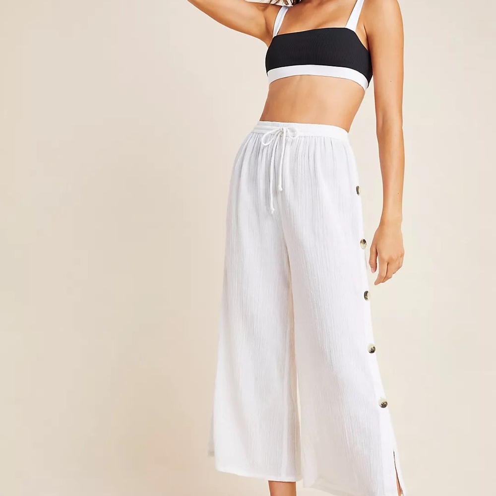 Joslyn Pant Anthropologie Tori Praver white button